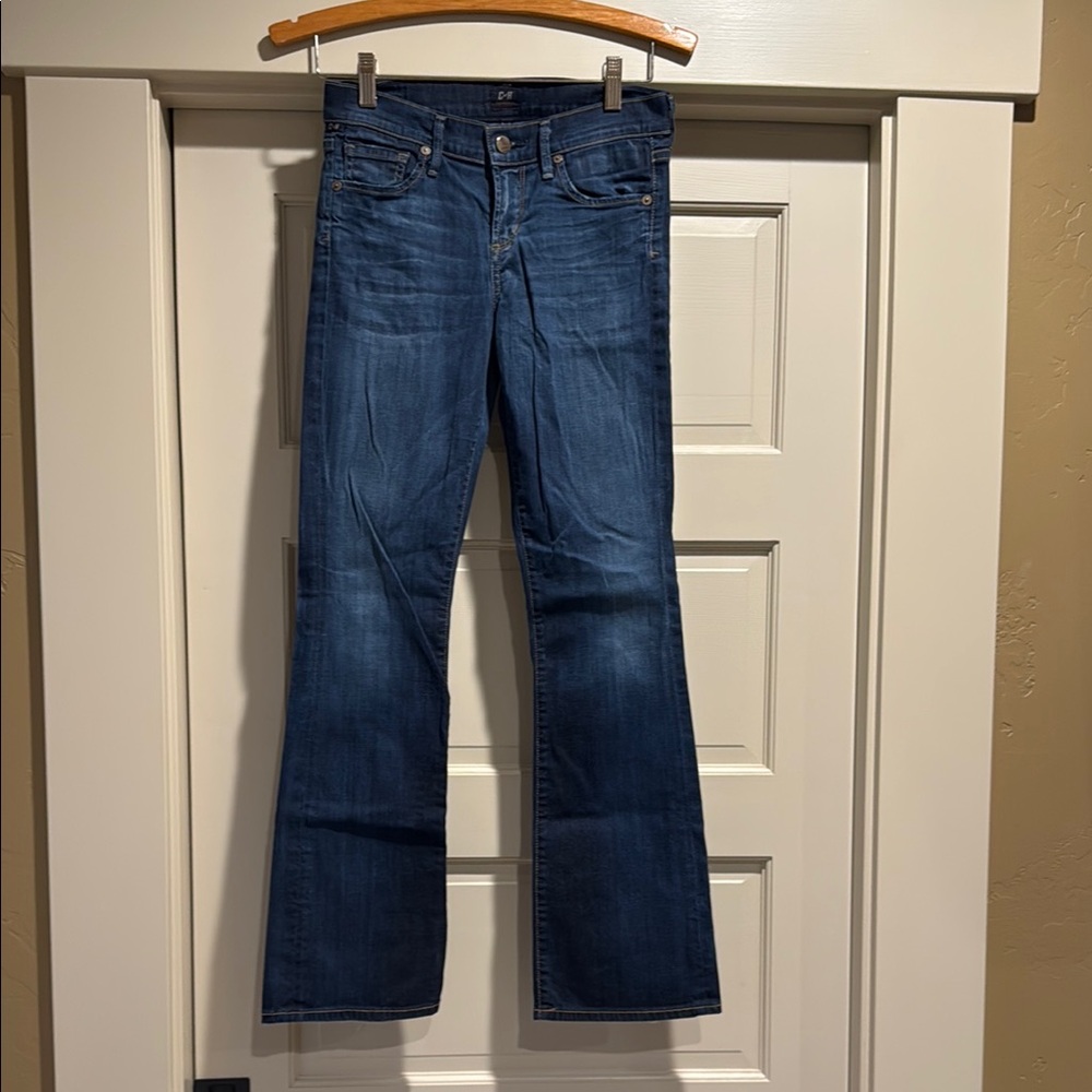 Citizens Of Humanity Blue Boot Cut Jeans with Classic Style and Subtle Fading